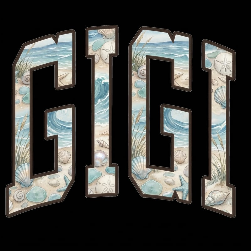 GIGI Coastal Scene with Dark Outline