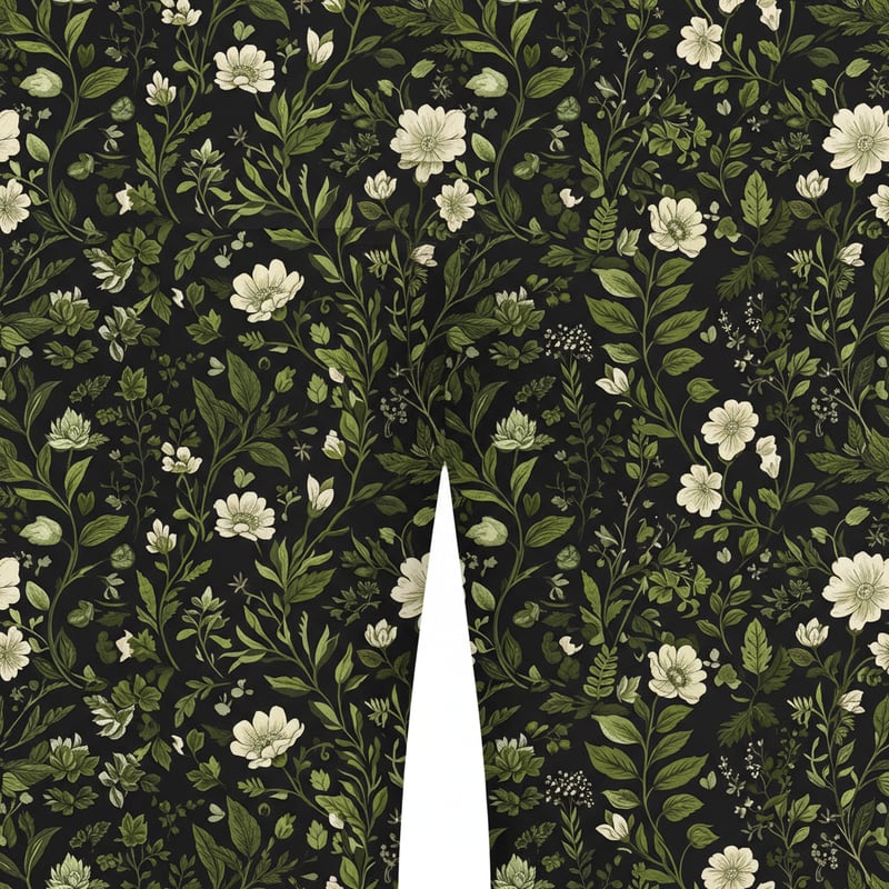Dark Botanical Floral Leggings Pattern