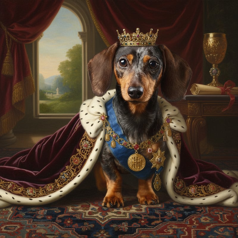 Regal Pet Portrait in Royal Attire