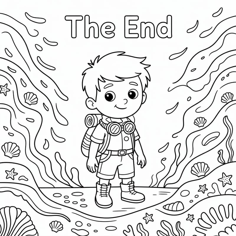 Underwater Kids Coloring Page