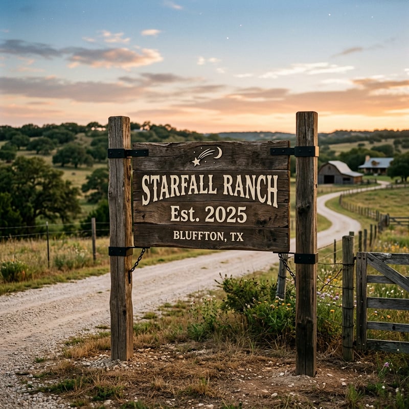 Starfall Ranch Sign Design