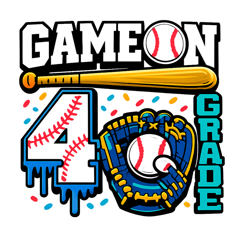 Game On 4th Grade Baseball Design