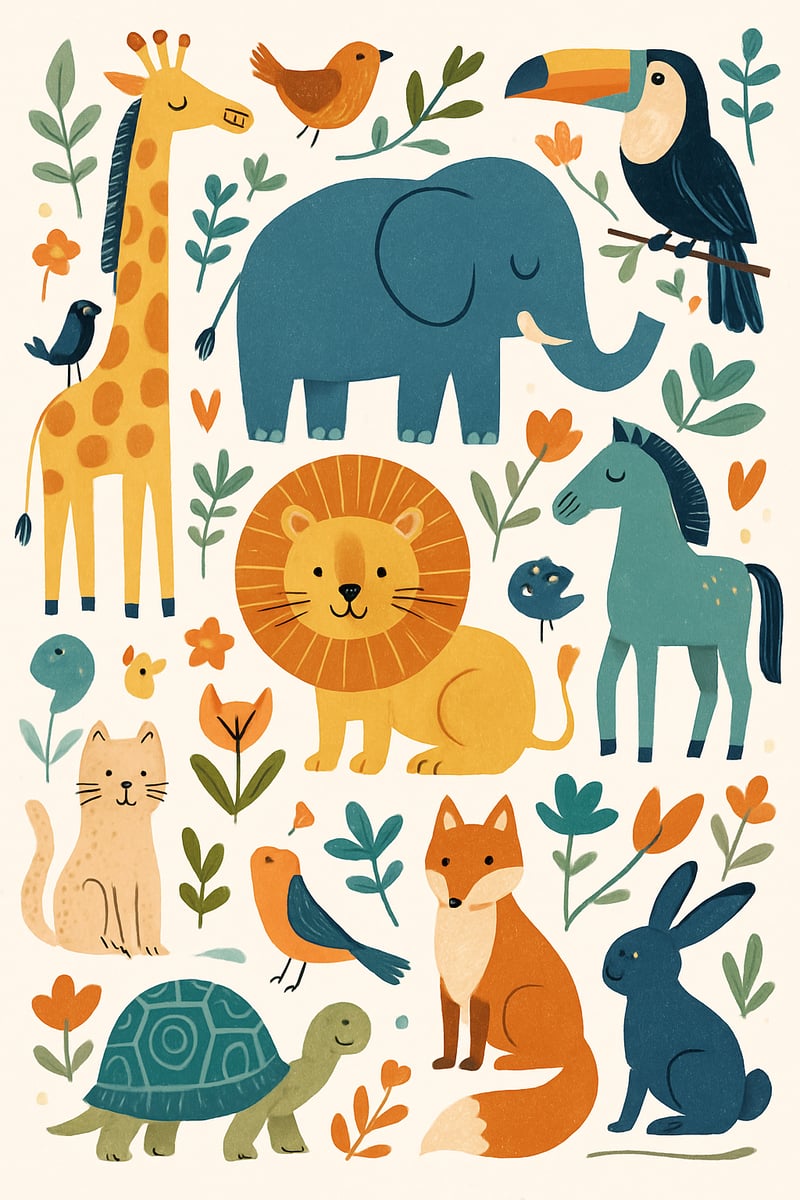 Modern Menagerie Whimsy Art