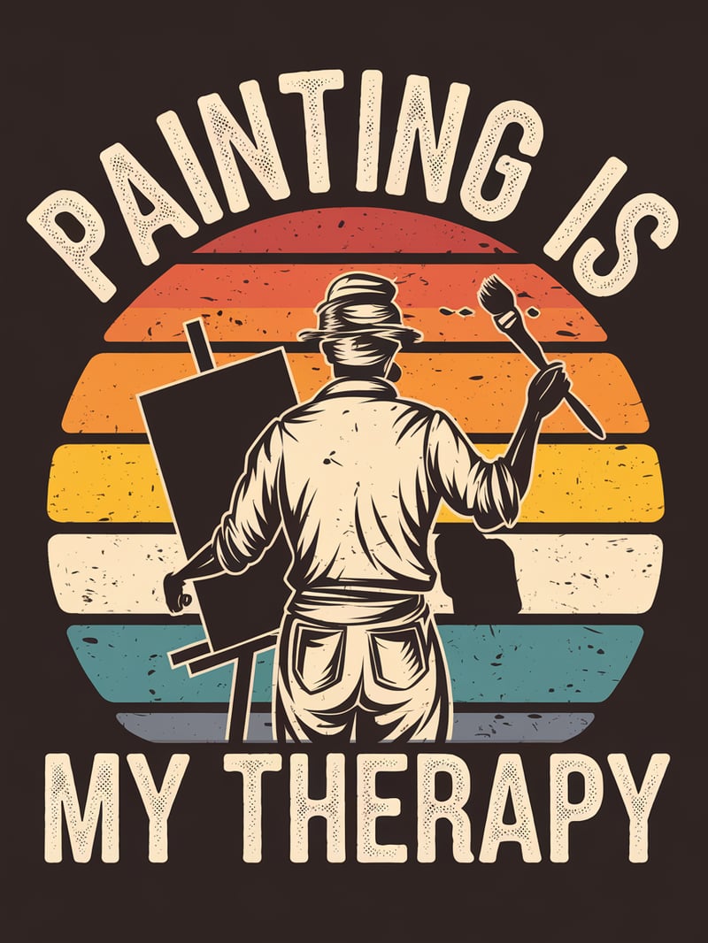 Vintage Painter Silhouette Design
