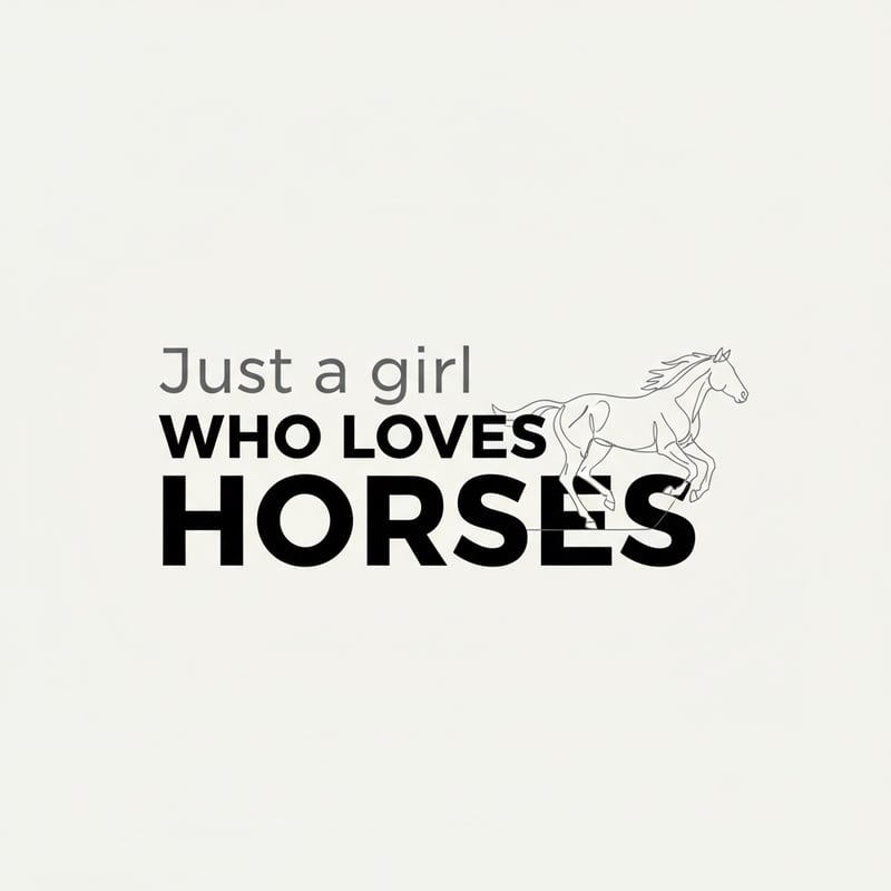 Minimalist Horse Line Art Typography