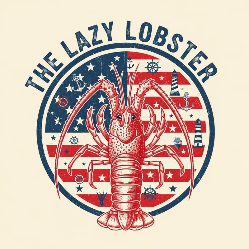 Retro Americana Lazy Lobster T-Shirt