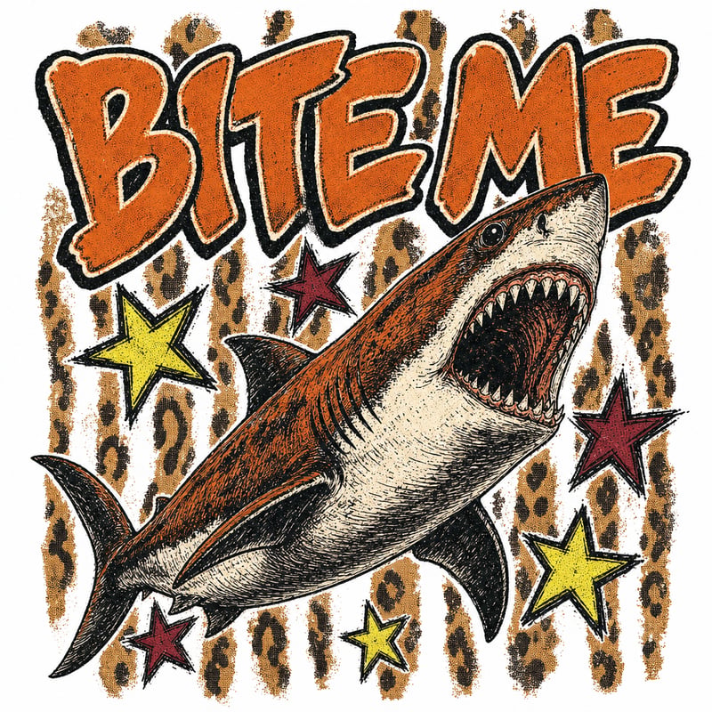 Bold Punk Shark Graphic Design
