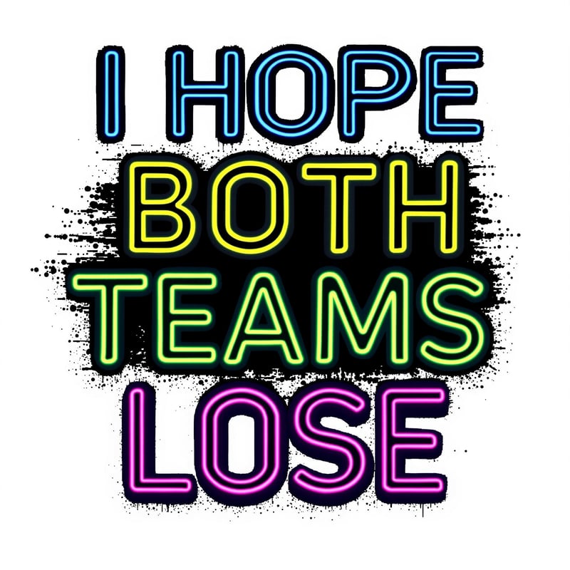 Neon T-Shirt Design: I Hope Both Teams Lose