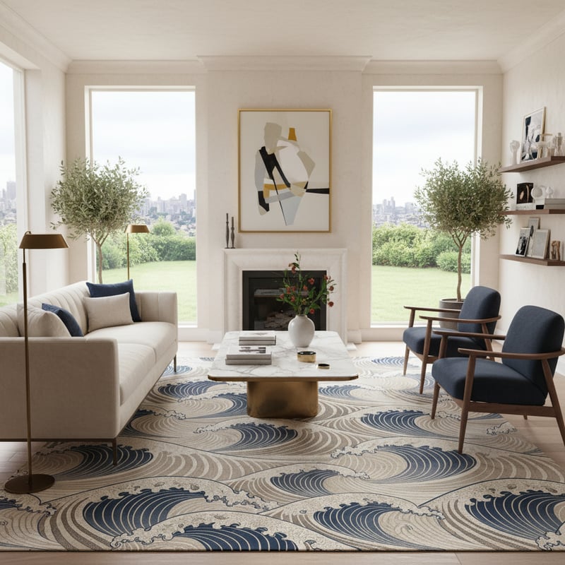 Luxury Living Room Rug Mockup
