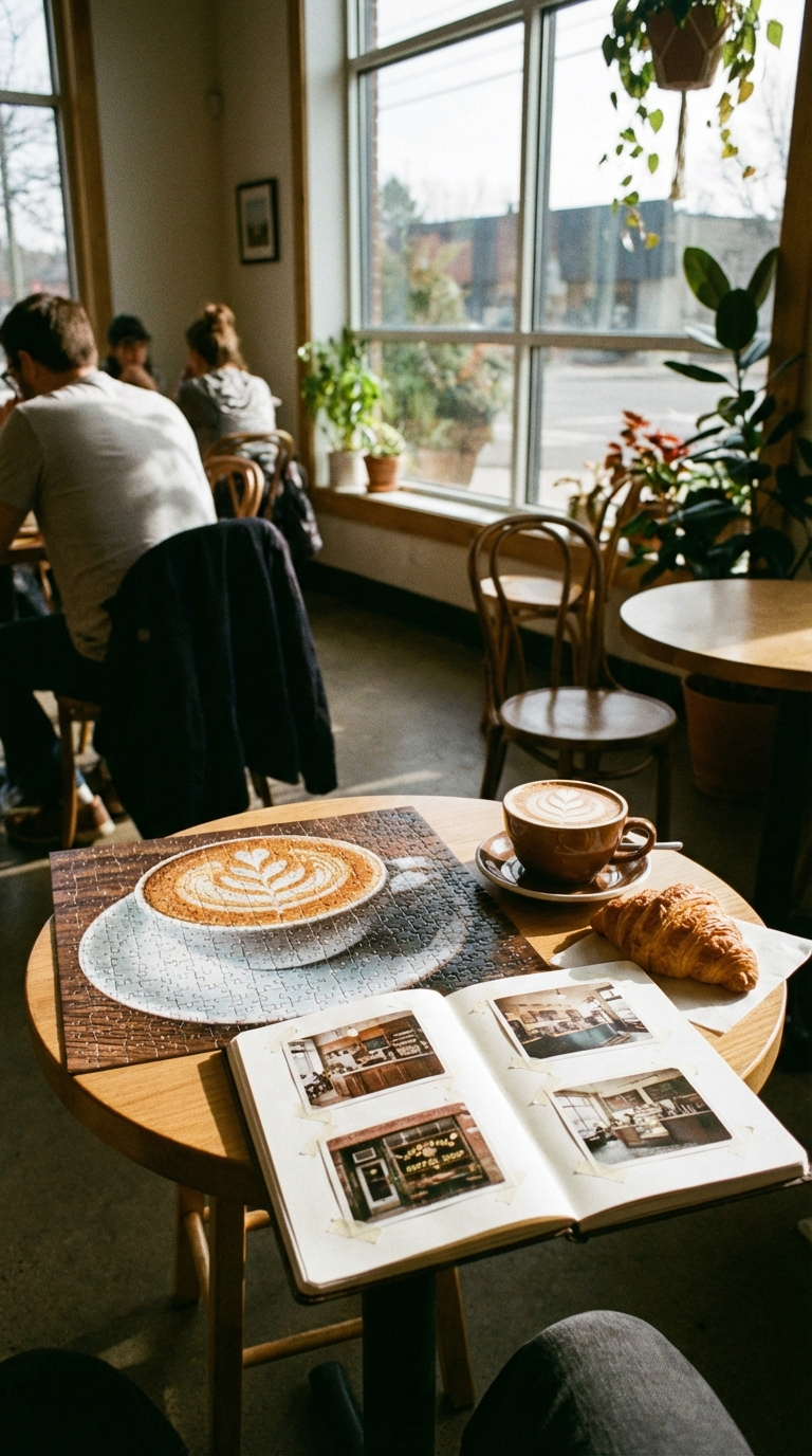 Sunlit Cafe Puzzle and Coffee