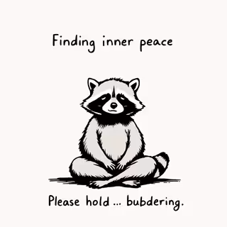 Raccoon Meditating - Finding Inner Peace