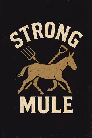 Rugged Industrial Font with Mule Silhouette