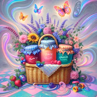 Neon Cottagecore Picnic Basket Design