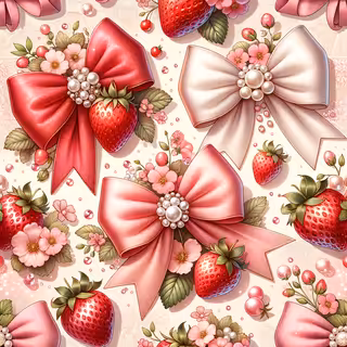 Romantic Strawberry Coquette Pattern