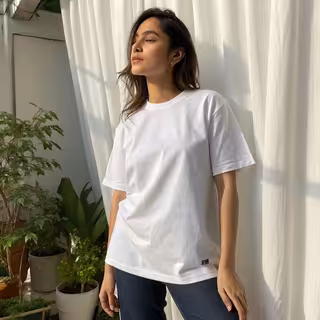 White Gildan 5000 T-Shirt Mockup