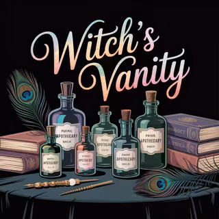 Witchy Still-Life with Apothecary Bottles