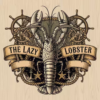 Retro Tavern Crest with Spiny Lobster
