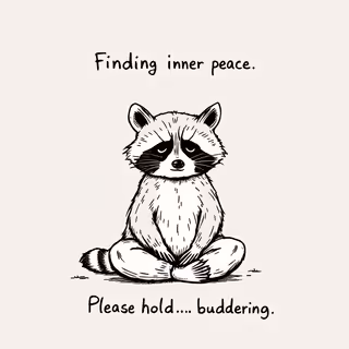Raccoon Meditating - Finding Inner Peace