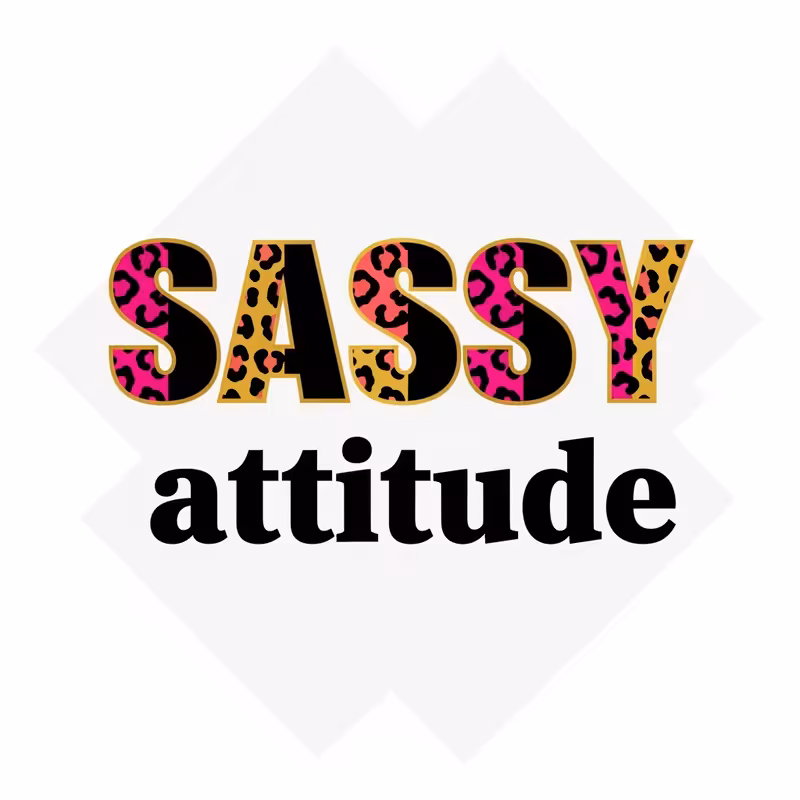SASSY Word Design with Cheetah Print