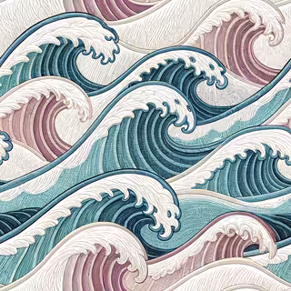 Embroidery Illusion Seamless Wave Pattern