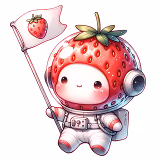 Chibi Strawberry Astronaut in Space