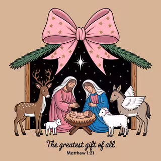 Vibrant Nativity Scene with Animals