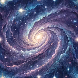 Galaxy Swirl with Stars and Nebulas