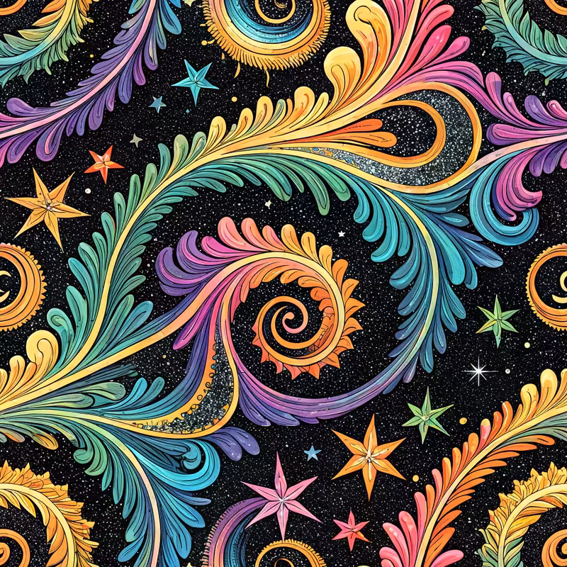 Neon Psychedelic Swirl Pattern