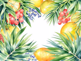 Tropical Watercolor Palm Leaves
