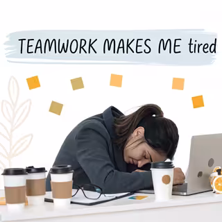 Exhausted Person with Coffee and Notes