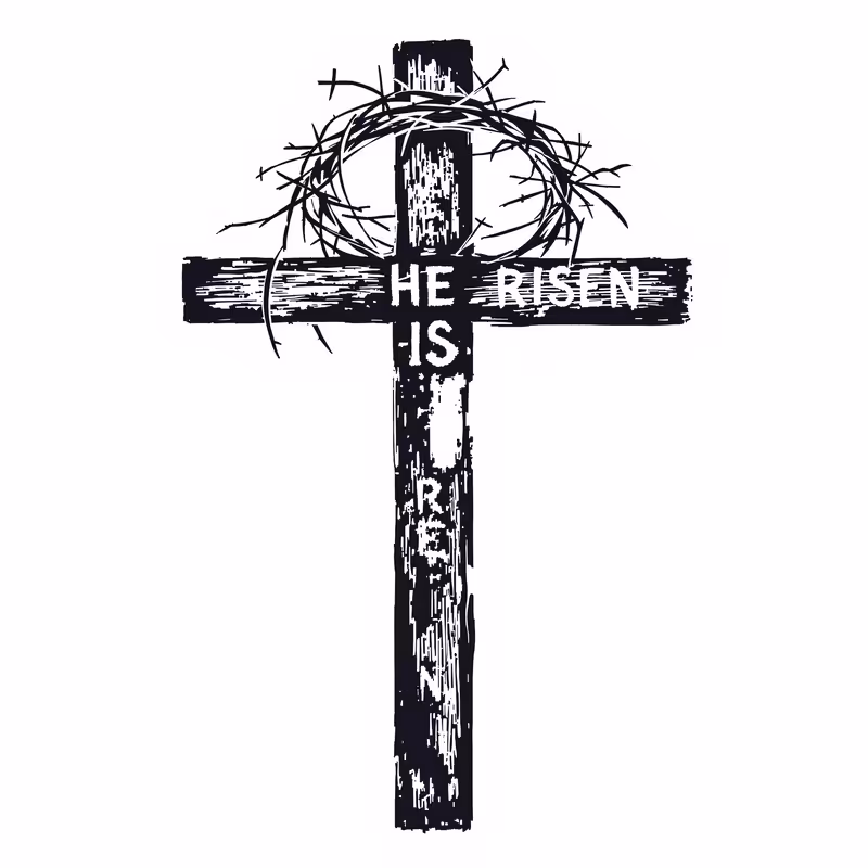 Cross with Crown of Thorns Design