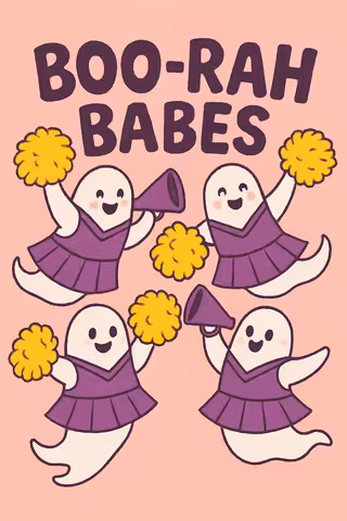 Girly Ghosts Cheerleading Art