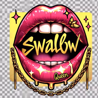 Edgy Glossy Mouth Graphic Design