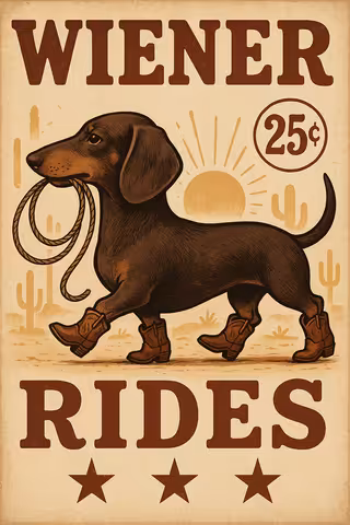 Dachshund in Cowboy Boots