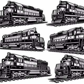 Classic Diesel Locomotive Clip Art
