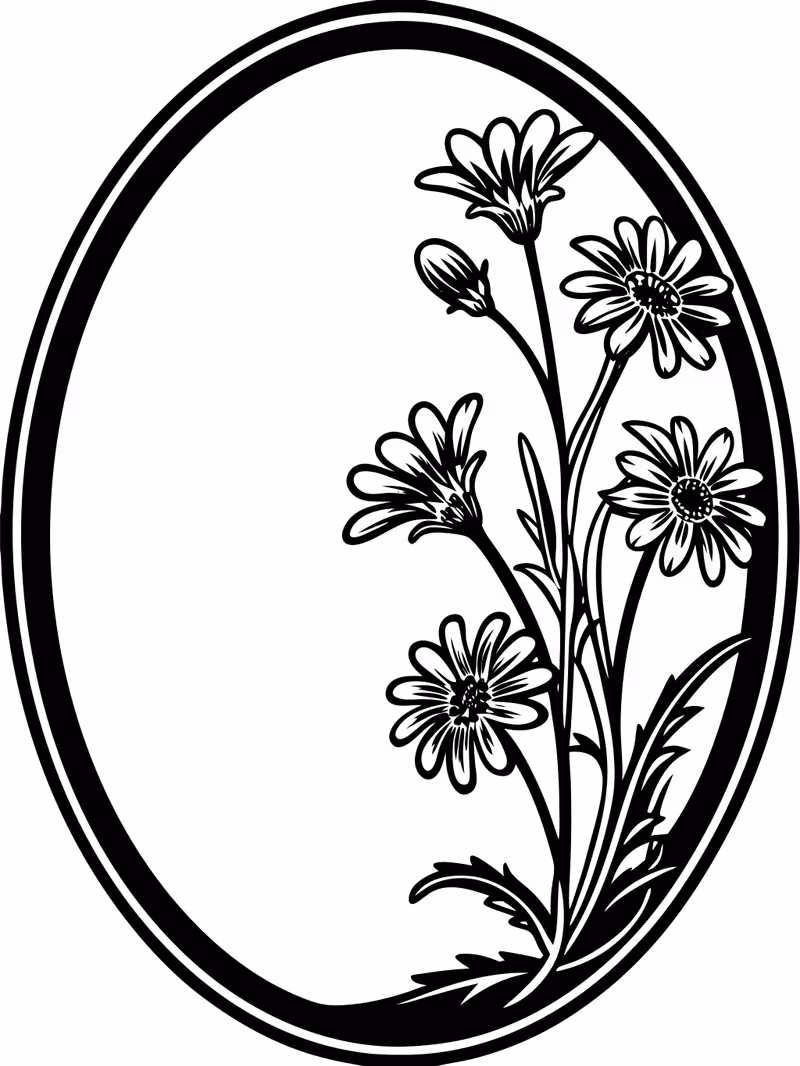 Minimalistic Wildflower Line Art