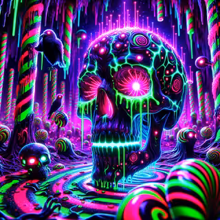 Neon Nightmare Candyland Art