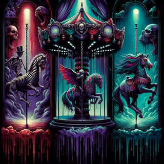 Gothic Haunted Carousel Illustration