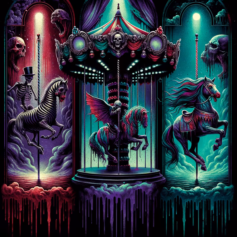 Gothic Haunted Carousel Illustration
