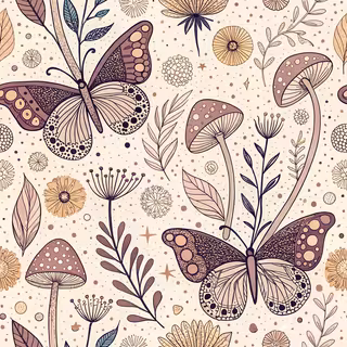 Vintage Geometric Butterfly Pattern