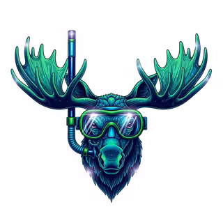 Hyper Realistic Moose Logo Vector