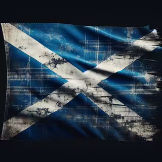 Distressed Scottish Flag on Black Background