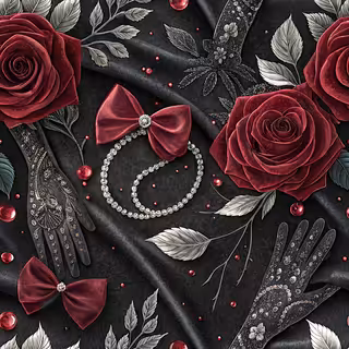 Gothic Coquette Seamless Pattern