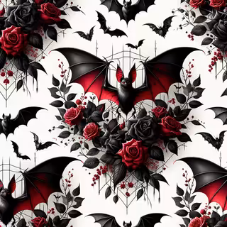 High-Contrast Halloween Bat Pattern