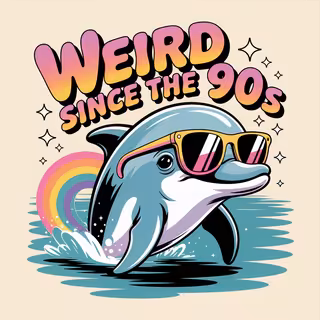 Lisa Frank Dolphin with Muted Colors