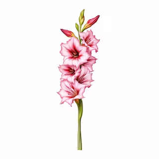 Botanical Illustration of Gladiolus Flowers