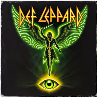 Def Leppard Neon Winged Figure Art