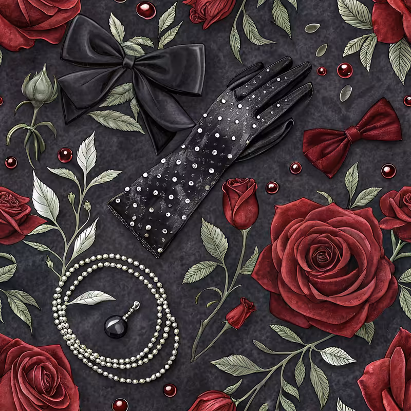 Gothic Coquette Seamless Pattern