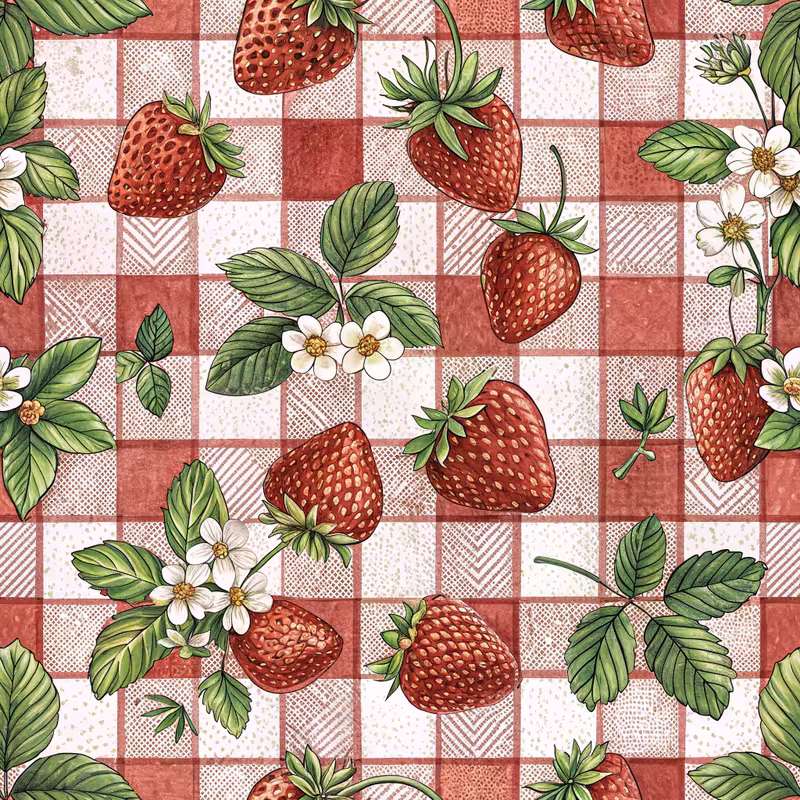 Red and White Picnic Plaid Pattern