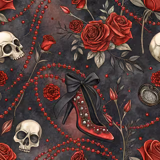 Gothic Coquette Dark Gradient Pattern